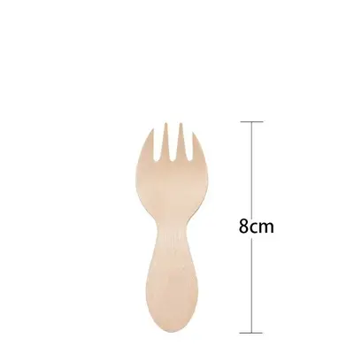 Disposable Birch Wood Knife, Fork and Spoon Set, Biodegradable - 10