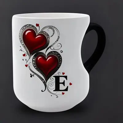 Heart-Pattern Black Color-Changing Ceramic Coffee Mug - 10