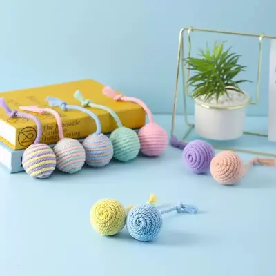 Cotton Rope Cat Chew Ball, Teeth Cleaning and Self-Play - 6