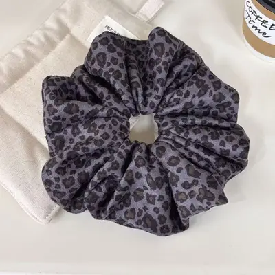 Suede-Look Leopard Print Thick Hair Tie for Low Ponytails and Buns - 8