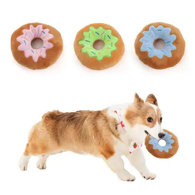 Cake-Shaped Plush Donut Dog Chew Toy - 2