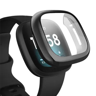 Electroplated TPU Protective Case for Fitbit Versa 3 and Sense with Screen Protection - 9