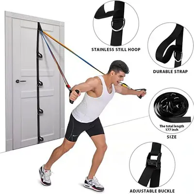 5m Suspension Training Strap with Portable Multi-Point Door Anchor - 5