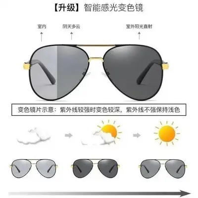 Polarisierte Herren-Metallsonnenbrille, Retro mit großem Rahmen - 6