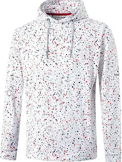 Casual Style Colorful Dot Hooded Sweatshirt Autumn Winter Fashionable Stylish White Pocket Loose Slimming Top