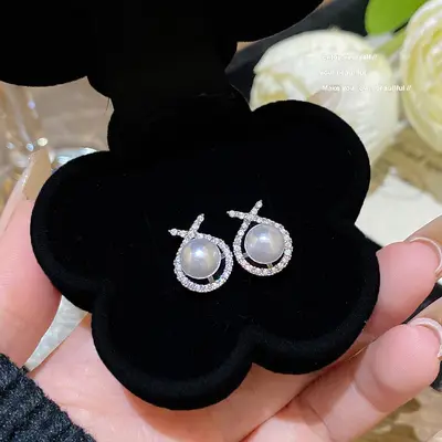 925er Silber Zirkon-Ohrstecker quadratisch elegantes Design - 8