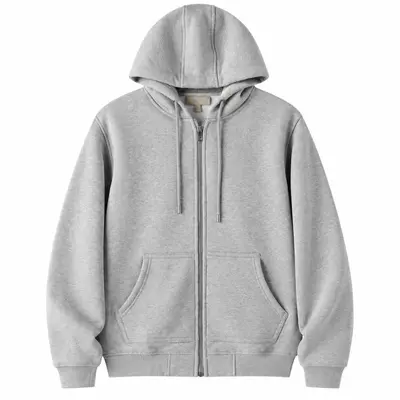Kapüşonlu Fermuarlı Sweatshirt Ceket, Unisex, Nakışlı, Sonbahar Kış - 5