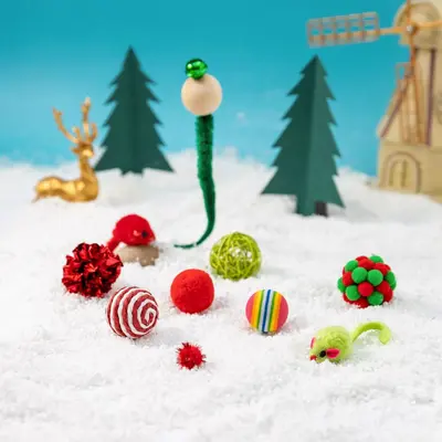 Christmas Cat Toy Accessory Set, Assemblable Self-Play Cat Toys - 5
