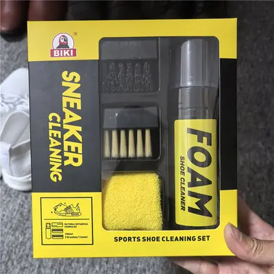 Biaoqi White Sneaker Cleaning Kit No-Wash Sneaker Dry Cleaning Spray Foam Mousse Shoe Cleaning Magic Tool - 8