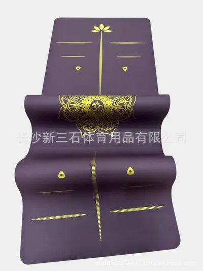 运动健身加厚加厚加厚7mm磨砂PU天然橡胶瑜伽垫印烫金色干湿防滑 - 9
