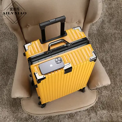 Aluminiumrahmen-Koffer PC Geschäftswagen Universalrollen-Koffer Student 26 Zoll großformatiger verschlüsselter Kasten Kabinengröße Koffer - 8