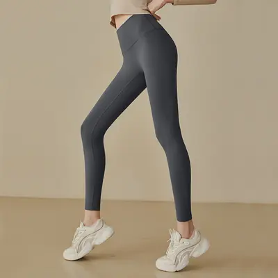 Dikişsiz Yüksek Belli Şeftali Kalça Yoga Pantolonu, Elastik Tayt - 10