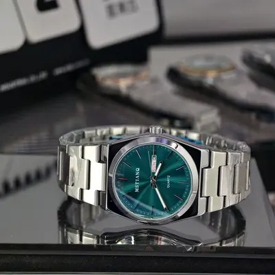Men's Quartz Watch Dual Calendar Steel Band - 11