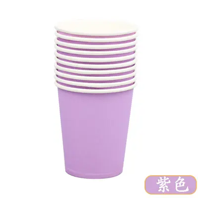 Renkli Kağıt Bardak 250 ml, Kalın, Tek Kullanımlık, Anaokulu El İşi DIY, Karışık Renk - 12