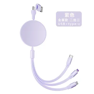 2-in-3 ausziehbar Datenkabel 100W Schnellladen 3-in-1 multifunktional USB-C 1-auf-3 Datenkabel individualisierbar - 11