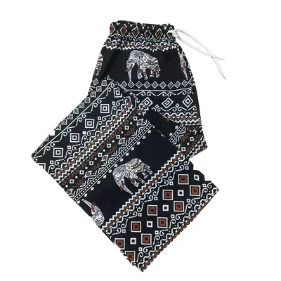 Weite Yogahose mit Elefantenmuster, leichter Sommerschnitt - 9