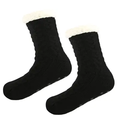 Thick Fleece-Lined Non-Slip Sleep Socks for Autumn and Winter - 7