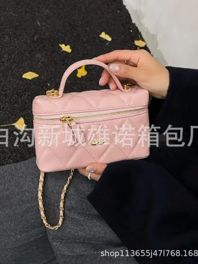 Women's Small Square Chain Crossbody Bag Diamond Quilted - 5
