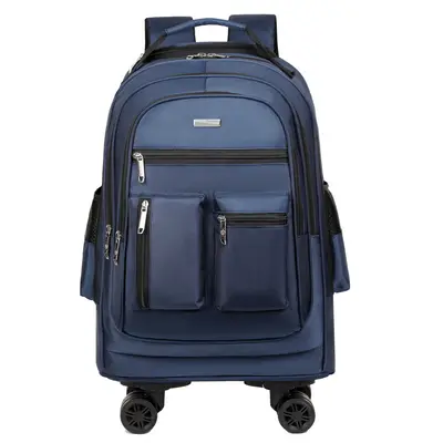 Detachable Wheeled Backpack Large Capacity Business Trolley Travel Bag - 9