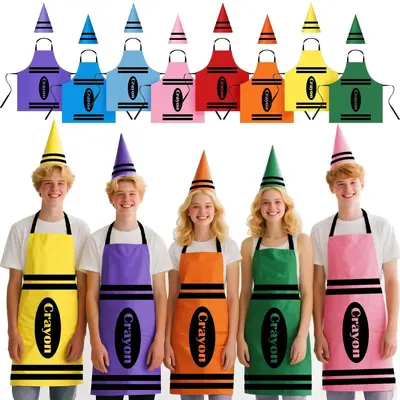 Adult Crayon Costume Set with Apron and Cone Hat, LP127