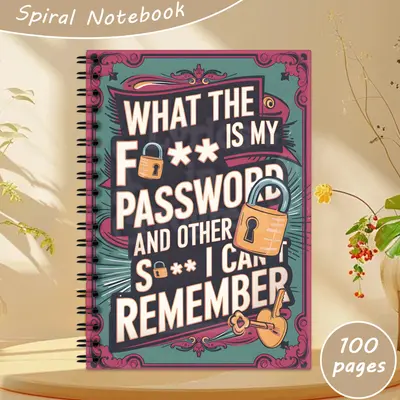 A5 Password-Protected Notebook, 100-Page Spiral Sketchbook