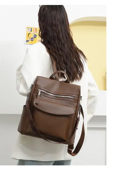 Retro Style Large Capacity Women's Backpack - 9