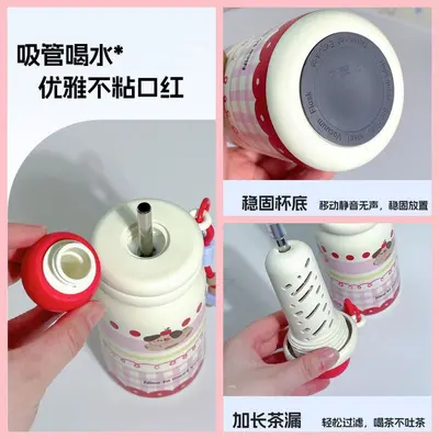 Stainless Steel Insulated Straw Cup for Students, Portable - 3