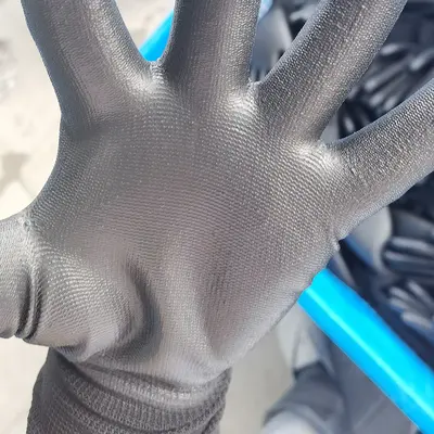 13-gauge nylon black PU-coated palm gloves dust-free digital factory anti-static coating protective work safety gloves wholesale