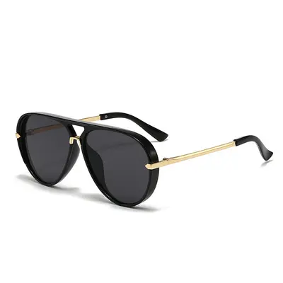 Retro Double-Bridge Large Frame Toad Sunglasses for Cycling - 7