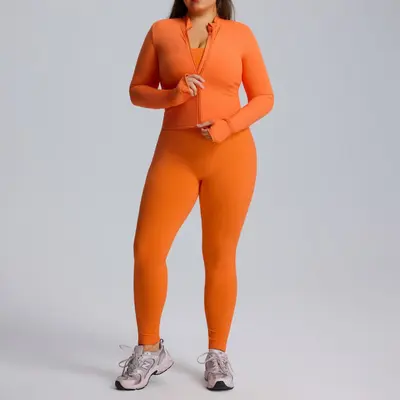 Kadın Hızlı Kuruyan Spor Takımı, Yüksek Esnek, Büyük Beden, Üçlü Set - 9