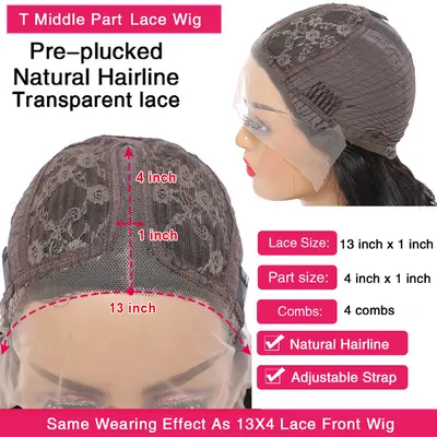 4x4 Lace-Closure Echthaar-Perücke Vollkopf - 10