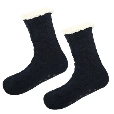 Thick Fleece-Lined Non-Slip Sleep Socks for Autumn and Winter - 13