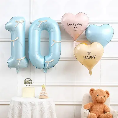 Digital Number Balloons for Birthday Party Photo Props