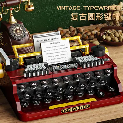 T2109 Retro Clock Building Block Set, Small Particle Decorative Assembly Toy