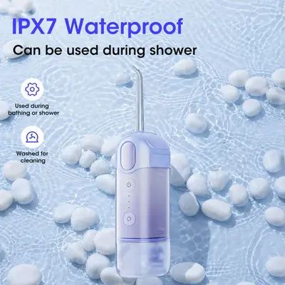 跨境便携式水牙线脉冲洗去结石家用超声波电动冲牙器LOGO贴牌定制