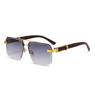 Men's Oversized Frameless Driving Sunglasses - 10