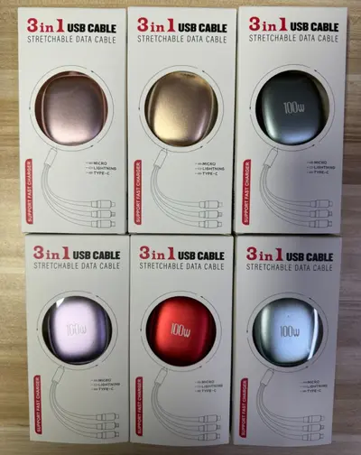 6A 3-in-1 fast charging cable with telescopic design - 9