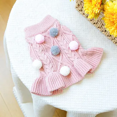 PTECIRCLE Dog and Cat Clothing Wool Skirt