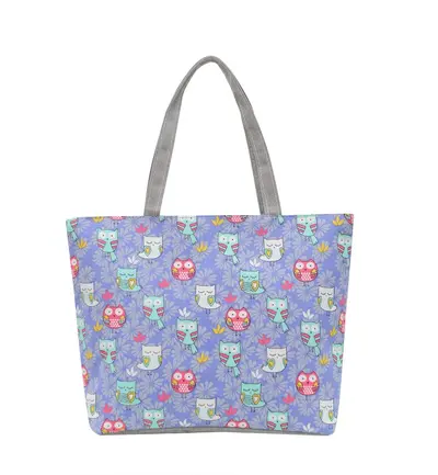 Large Capacity Printed Canvas Women's Tote Bag - 12