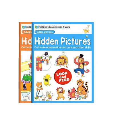 Cross-Border Children's Concentration Training Visual Discovery Challenge Maze Puzzle Book Hide-and-Seek Picture Book Find the Same