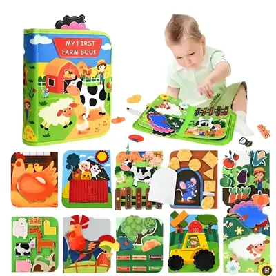 Montessori Keçe Bez Sessiz Kitap Gökkuşağı 3D Stereo Erken Eğitim - 9
