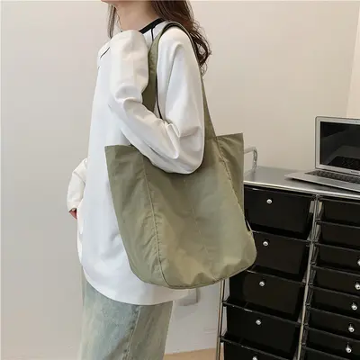 Waterproof Nylon Women's Shoulder Bag, Large Capacity, Casual Design - 9