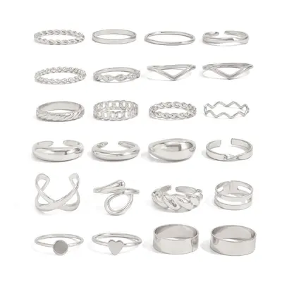 Pearl hollow open ring set alloy design