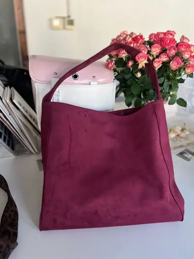 Large Capacity Suede-Look Tote Bag Women's Retro Single Shoulder Bag - 13