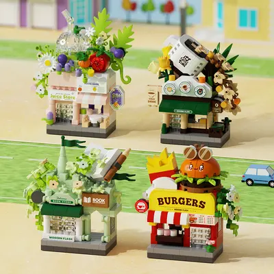 Street View Miniature Shop Building Blocks, Educational Kids Toy - 5