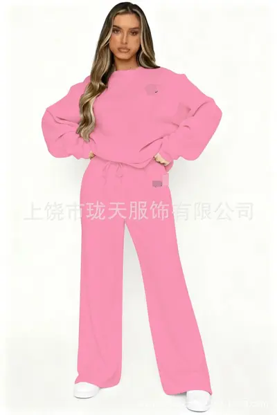 Crew Neck Sweatshirt and Jacket Two-Piece Set for Men and Women - 12