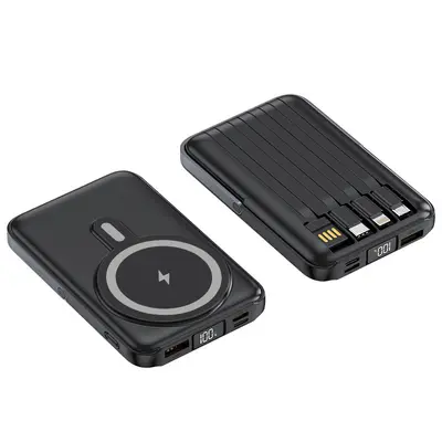Cross-border Foreign Trade KC15W Magnetic Wireless Fast Charging Metal Stand Power Bank 10000/20000mAh Large Capacity Mobile - 11