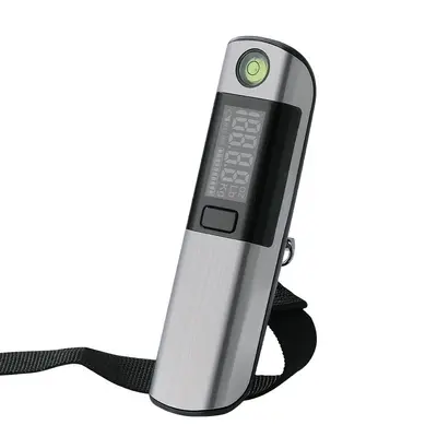 Bagaj tartı saçağı seyahat elektronik tartısı 50kg asılı taşınabilir bagaj tartısı paslanmaz çelik elektronik tartı ölçü bandı ile
