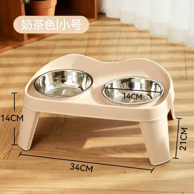 Stainless Steel Elevated Double Dog Bowl for Medium and Large Dogs - 9