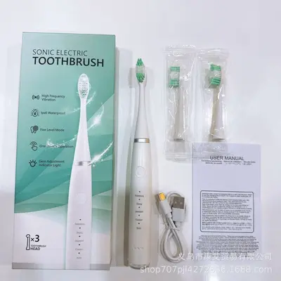Portable Electric Toothbrush, Five Speeds, Rechargeable Sonic, Couple Set - 7